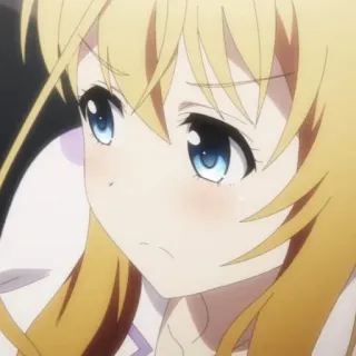 🙀 1629aab4 anime, girl, blonde hair, blue eyes, character, portrait whatsapp sticker