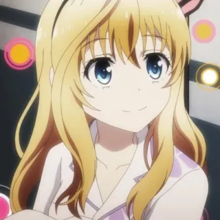 🙀 26901202 anime, girl, blonde hair, cute, smiling, cartoon, manga, character whatsapp sticker