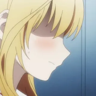 🙀 3e207e74 anime, blonde, girl, cute, blush whatsapp sticker