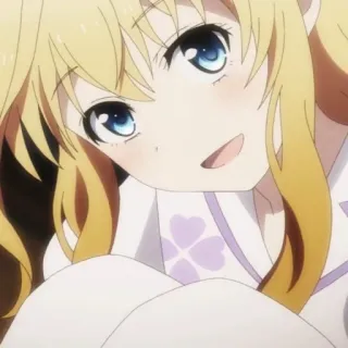 🙀 b8b8b8b8 anime girl, cute, blonde, smile, cheerful, cartoon whatsapp sticker