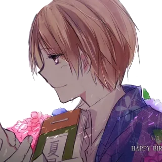 😢 57c2da47 夏日 Anime, Postać, Lato, Urodziny, Kwiat, Szczęśliwy telegram sticker