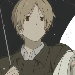 ☹ 5888c6c7 Anime, Parasol, Mężczyzna, Portret, Chłopiec, Smutny telegram sticker