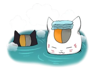 😊 11b1a176 cat, animal, cartoon, cute, kawaii, sticker, relax, bath whatsapp sticker