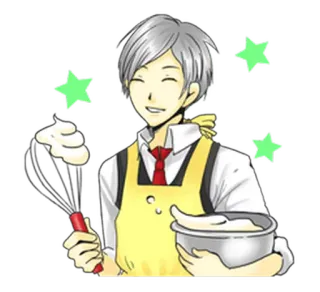 😊 ac715a7f cooking, baking, chef, whisk, apron, character, kitchen whatsapp sticker