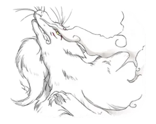 😊 ebd11b3b wolf, white wolf, animal, fantasy creature, mythical, dog whatsapp sticker