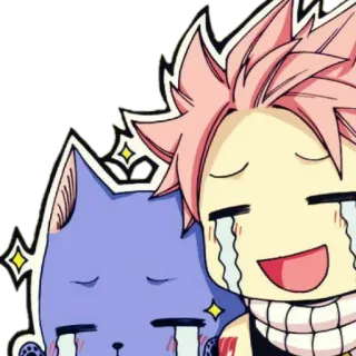 😇 5156198a Natsu Dragneel Fairy Tail Anime, Manga, Schattig, Sticker, Fairy Tail, Natsu Dragneel, Happy telegram sticker