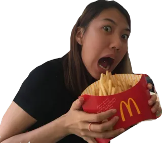 😋 d0fdd454 フライドポテト, 食べ物, マクドナルド, 女性, 食事 telegram sticker