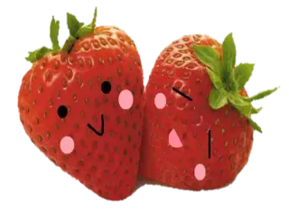 🍓 39f5eeb1 fraise, fruit, mignon, nourriture, kawaii, dessin animé, illustration whatsapp sticker