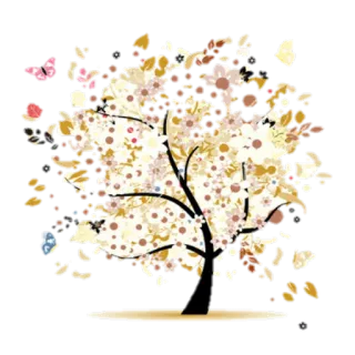 🌾 b8f56d73 arbre, nature, papillon, art, floral, design whatsapp sticker