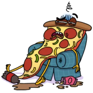 😴 23cc2b8f Pizza, Dibujo animado, Comida, Relax, Divertido, Dormir whatsapp sticker
