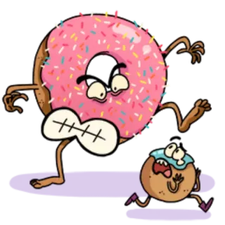 👿 36825fd5 dona, dibujo animado, comida, dulce whatsapp sticker