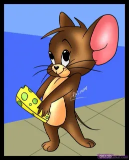 😋 aeca99cd Jerry Mouse Tom and Jerry dibujo animado, ratón, queso, lindo telegram sticker