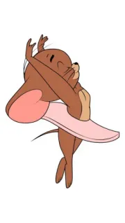 😁 f14e7dc1 Jerry Mouse Tom and Jerry dibujos animados, ratón, ballet, baile, gracioso, tierno telegram sticker