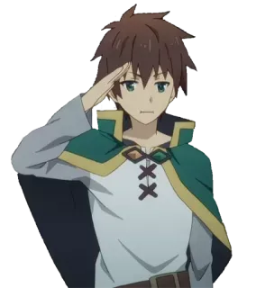 ✋ db4b9181 Kazuma KonoSuba Anime, Personaggio, Kazuma, Konosuba, Saluto telegram sticker