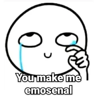 🥺 ed6e5990 You make me emosenal Meme, emotivo, piangere, sentimento telegram sticker