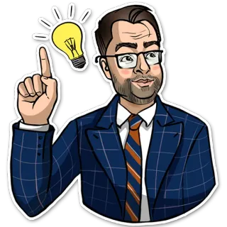 🔝 3ec82911 homme, idée, ampoule, dessin animé, réflexion, homme d'affaires telegram sticker