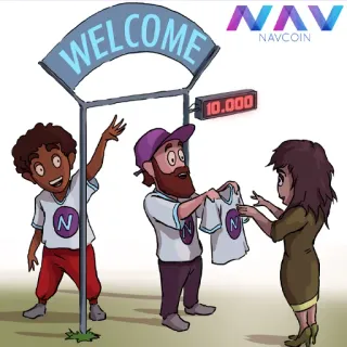 🤝 3d42410d WELCOME 만화, 일러스트, 환영합니다, 캐릭터, Navcoin telegram sticker