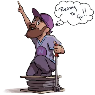 🔜 e1fa9ec3 Ready To Go!! 만화, 준비 완료, 여행, 신나는, 모험 telegram sticker