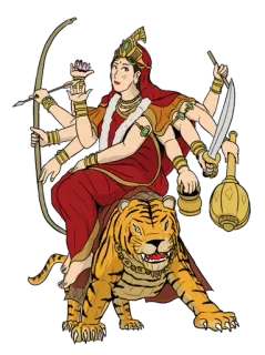 🕉️ a83dcca8 Durga Hindouisme, Durga, déesse, Culture indienne, tigre, divinité, mythologie whatsapp sticker
