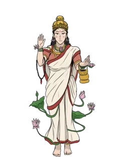 🕉️ d23ddc41 Lakshmi Déesse hindoue, Lakshmi, Divinité, Culture indienne, Fleurs de lotus, Prospérité, Richesse, Spiritualité whatsapp sticker