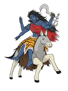🕉️ f0e1b66e Kali Déesse hindoue, Kali, Épée, Âne, Divinité, Mythologie whatsapp sticker