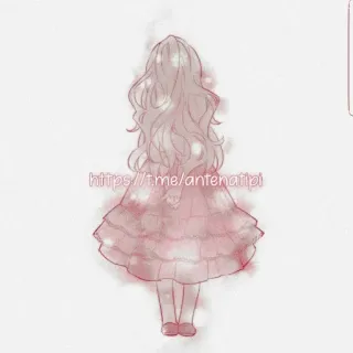 🌨️ 022a1c11 t.me/antenatipi ragazza, vestito, capelli, cartone animato, illustrazione, telegram, social media telegram sticker