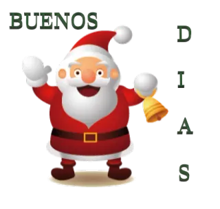 🤚 0034d1d0 Santa Claus BUENOS DIAS サンタクロース, クリスマス, おはよう, おはよう, 休日, お祝い, ベル telegram sticker