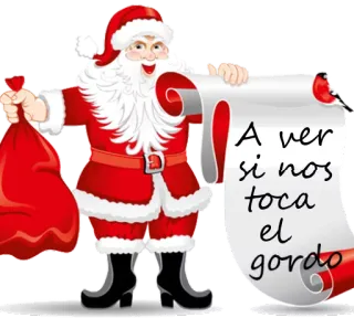 🙏 8f76d9eb Santa Claus A ver si nos toca el gordo クリスマス, サンタクロース, 宝くじ, エルゴルド, 祝日 telegram sticker
