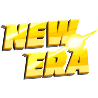 😎 04873e27 NEW ERA neue Ära, Logo, gelb, Text, Typografie telegram sticker