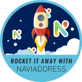🚀 d4155767 ROCKET IT AWAY WITH NAVIADDRESS cohete, naviaddress, dirección, navegación, ubicación, viajes telegram sticker