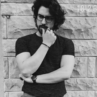 ✖️ 29263d6d 1923 ผู้ชาย, แว่นตา, ขาวดำ, ภาพเหมือน, กำแพง, คน, กลางแจ้ง whatsapp sticker