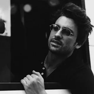 ✖️ 2ae1ef5a ผู้ชาย, แว่นกันแดด, ภาพเหมือน, ขาวดำ, คน, สไตล์ whatsapp sticker