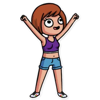 👍 851aab80 мультфильм, девочка, праздник, счастливый, ликование telegram sticker