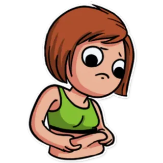 😟 b4ea7940 женщина, тело, живот, мультфильм, персонаж, фитнес, вес telegram sticker