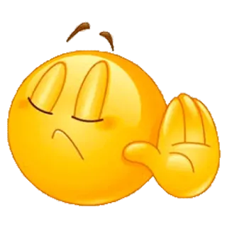 ✋ 1f635b69 이모지, 정지, 손, 표정, 노란색, 제스처 telegram sticker