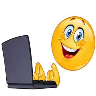 💻 632ade0c 이모지, 노트북, 컴퓨터, 스마일리, 손, 타이핑 telegram sticker