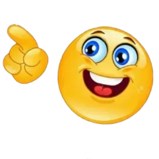 👆 aafbb30c 이모지, 가리키는, 행복한, 만화, 노란색, 손가락, 아이콘, 심볼 telegram sticker