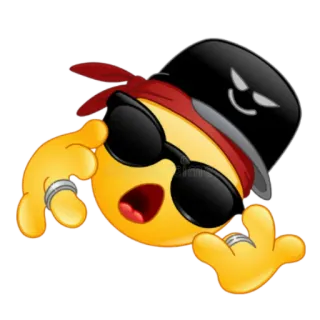 🤟 b164d89a 이모지, 갱스터, 모자, 선글라스, 멋짐, 태도 telegram sticker
