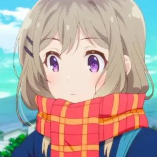 💉 3d0de6c8 anime girl, cute, scarf, cartoon, anime, girl telegram sticker