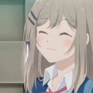 💉 635c3ad2 anime, girl, smiling, cute, school uniform telegram sticker