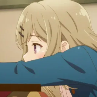 💉 7dedce30 anime, girl, blonde hair, aesthetic, sad telegram sticker