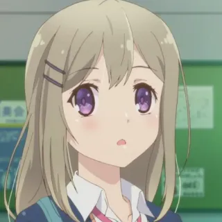 💉 a2593403 anime, girl, character, purple eyes, student, cartoon telegram sticker