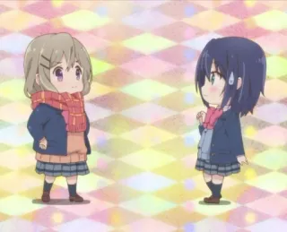 💉 d9071007 anime girls, chibi, cartoon, friendship, cute, kawaii telegram sticker