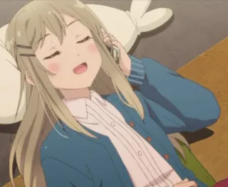 💉 dfd5a024 anime girl, sleeping, cartoon, female character, relaxed telegram sticker