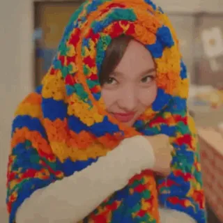☕️ 0a02c565 человек, женщина, яркий, шарф, портрет telegram sticker