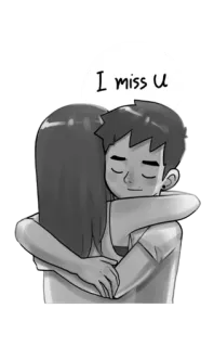 🥺 186e5128 I miss U คิดถึง, กอด, รัก, มิตรภาพ, การ์ตูน telegram sticker