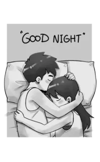 😴 a07f5c55 GOOD NIGHT ราตรีสวัสดิ์, นอนหลับ, คู่รัก, ความรัก, เตียง, โรแมนติก, การ์ตูน telegram sticker