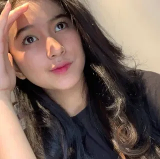 🌸 3f85b878 femme, selfie, portrait, fille, brune, beauté, personne telegram sticker