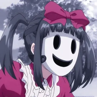 😼 6a94ec2a anime, mask, high-rise invasion, girl, bow telegram sticker