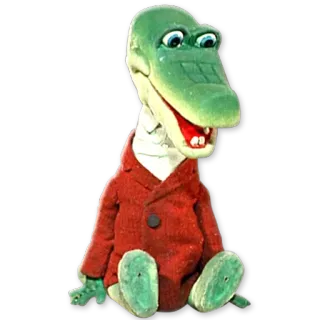 😯 6ba67be0 animal, dessin animé, marionnette, reptile, crocodile, vintage whatsapp sticker